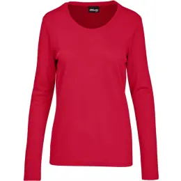 Ladies Long Sleeve All Star T-Shirt Red Front